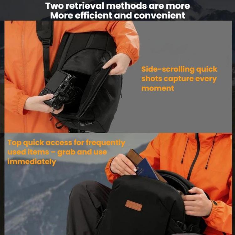 Cwatcun D248 Medium Camera Bag Waterproof High Capacity DSLR Digital Camera Backpack