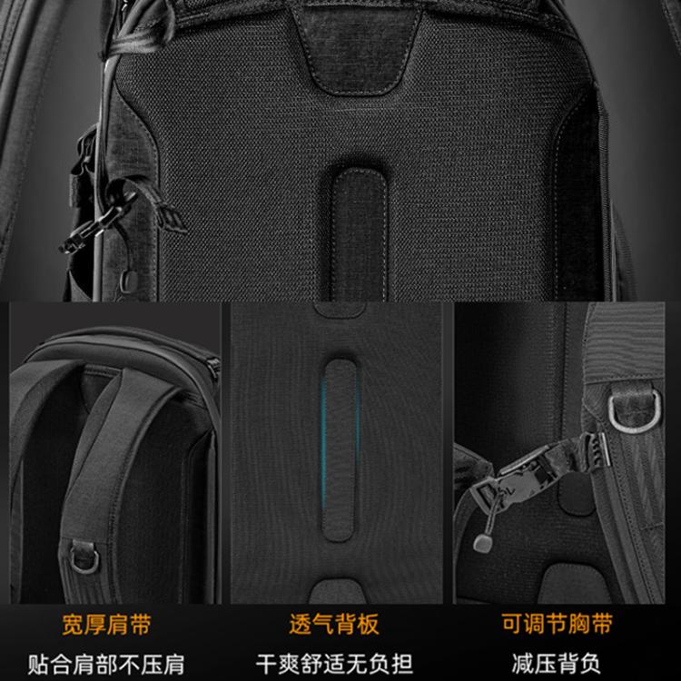 Cwatcun D248 Medium Camera Bag Waterproof High Capacity DSLR Digital Camera Backpack