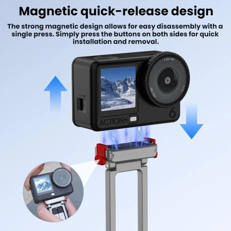 For DJI Osmo Action 6 / Nano Flymile Magnetic Quick-Release Tripod Bracket and Carabiner Clip, AC6035