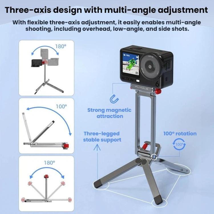 For DJI Osmo Action 6 / Nano Flymile Magnetic Quick-Release Tripod Bracket and Carabiner Clip, AC6035