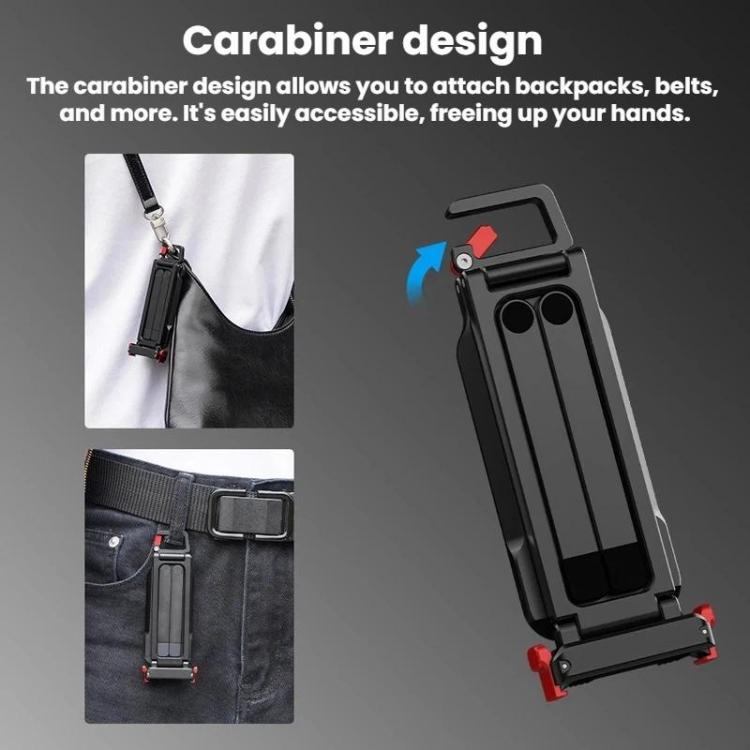 For DJI Osmo Action 3 / 4 / 5 Pro Magnetic Quick-Release Tripod Bracket with Carabiner Clip, AC5027