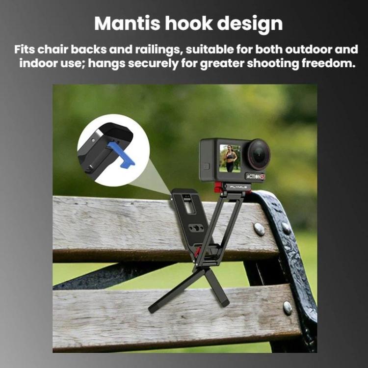 For DJI Osmo Action 3 / 4 / 5 Pro Magnetic Quick-Release Tripod Bracket with Carabiner Clip, AC5027