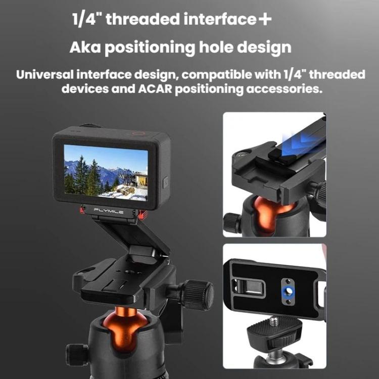 For DJI Osmo Action 3 / 4 / 5 Pro Magnetic Quick-Release Tripod Bracket with Carabiner Clip, AC5027