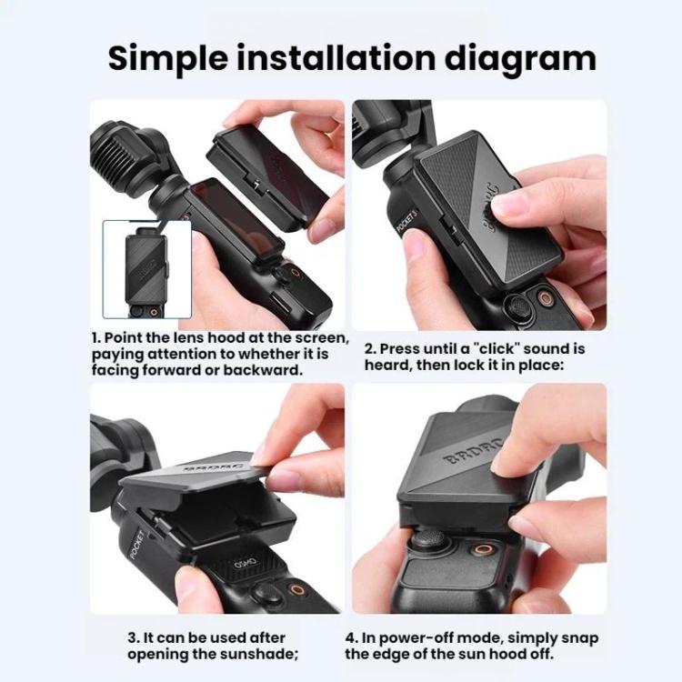 For DJI Osmo Pocket 3 BRDRC Foldable Screen Protector Sunshade