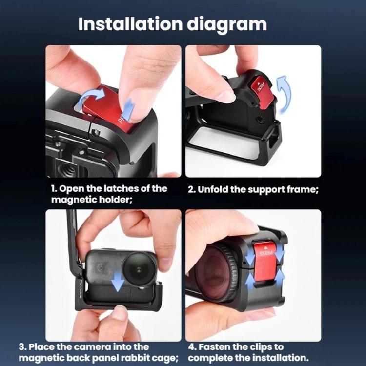 For DJI Osmo Nano Flymile Magnetic Expansion Bracket Metal Cage Protective Frame, ON014