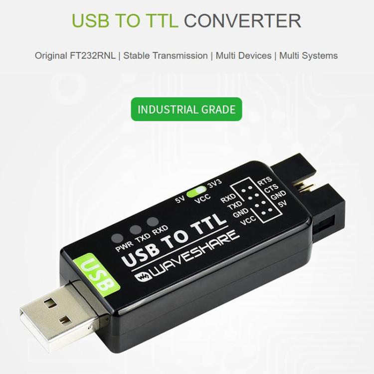 Industrial USB To TTL Converter, Original FT232RNL, Multi Protection & Systems Support, 17939