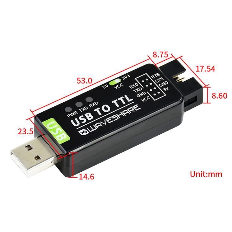 Industrial USB To TTL Converter, Original FT232RNL, Multi Protection & Systems Support, 17939