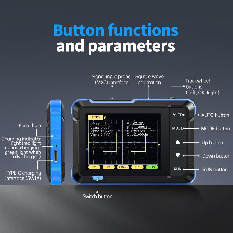 FNIRSI Handheld Small Digital Oscilloscope For Maintenance, Standard, Upgrade