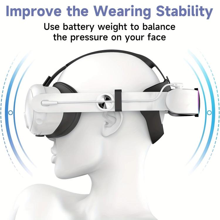 10000mAh Battery With Adjustable Replacement Headband Gaming VR Accessories, For Meta Quest 3 / 3S Q8L-3, For Meta Quest 2 Q8L, For Meta Quest 2 Q8, For Meta Quest 3 / 3S Q8-3