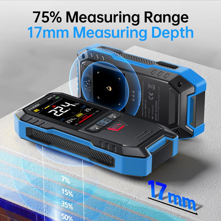 FNIRSI Wood Panel Moisture Tester Wall Surface Humidity Detector, Blue
