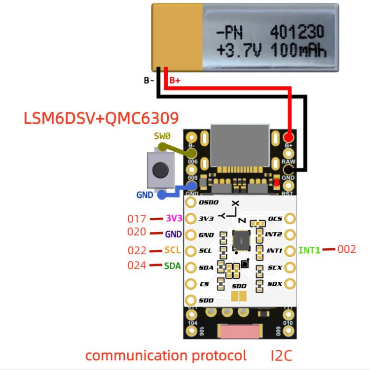 For SlimeVR / Smol LSM6DSV + QMC6309 Module