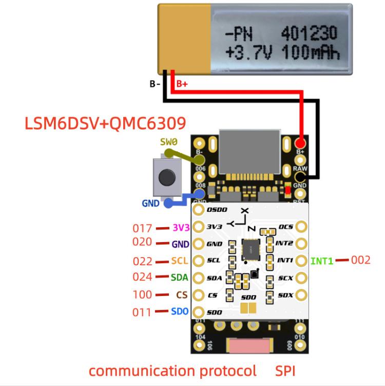 For SlimeVR / Smol LSM6DSV + QMC6309 Module