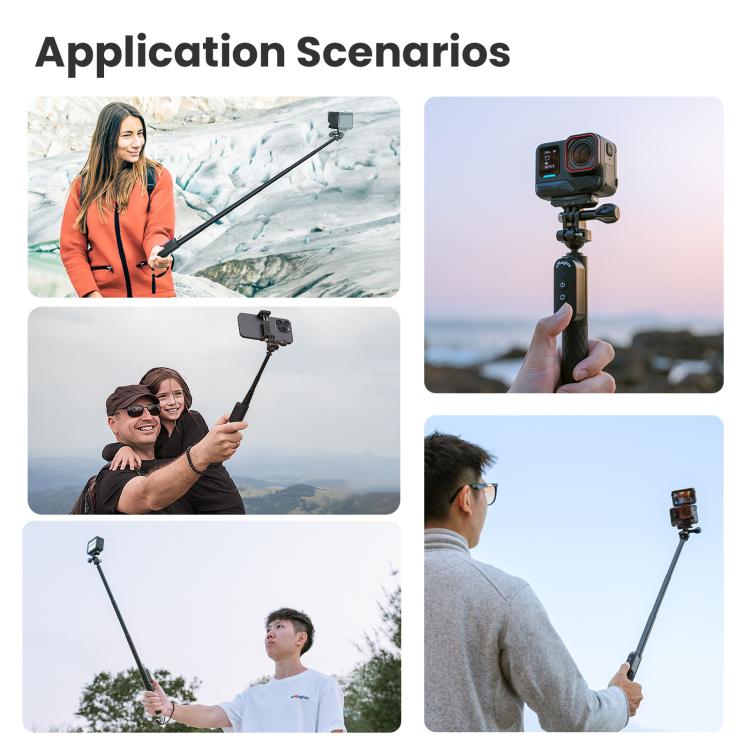 AMagisn Selfie Stick With Remote For Action Cameras & Smartphones, 5.1 Bluetooth, Extendable To 40in, Claw, 1/4 Inch, Ballhead Claw, Ballhead 1/4 Inch