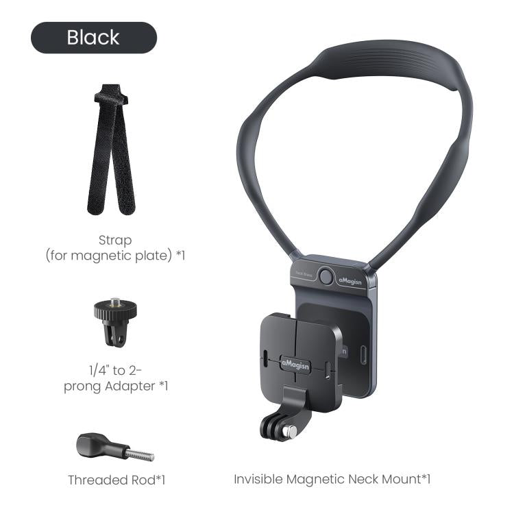 AMagisn Invisible Magnetic Neck Mount For First-Person View Vlogging Compatible With GoPro/Insta360/Smartphones