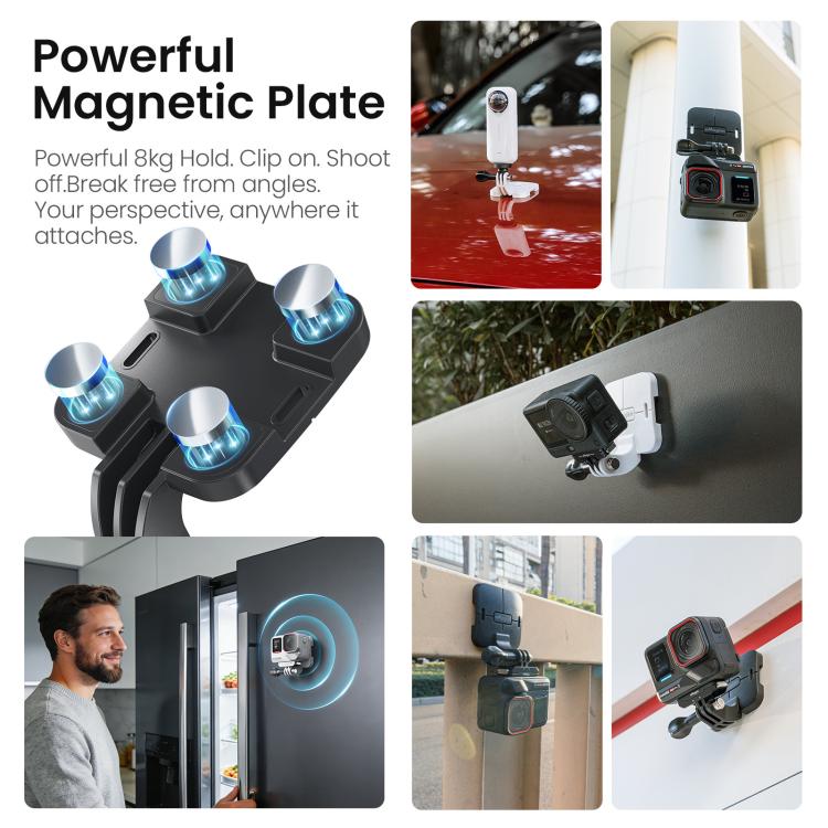 AMagisn Invisible Magnetic Neck Mount For First-Person View Vlogging Compatible With GoPro/Insta360/Smartphones