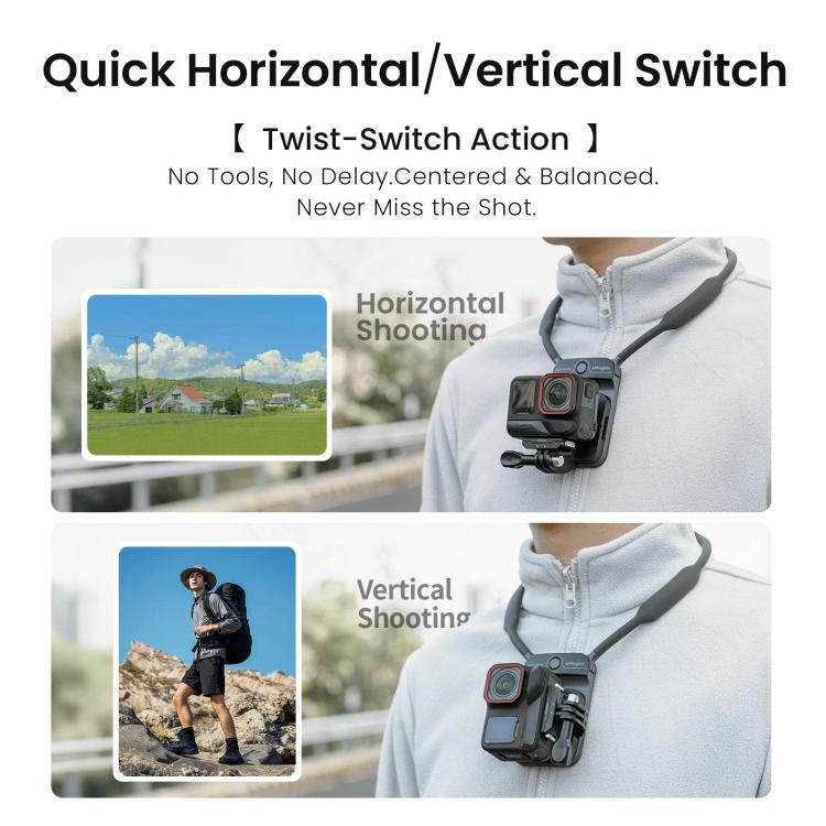 AMagisn Invisible Magnetic Neck Mount For First-Person View Vlogging Compatible With GoPro/Insta360/Smartphones