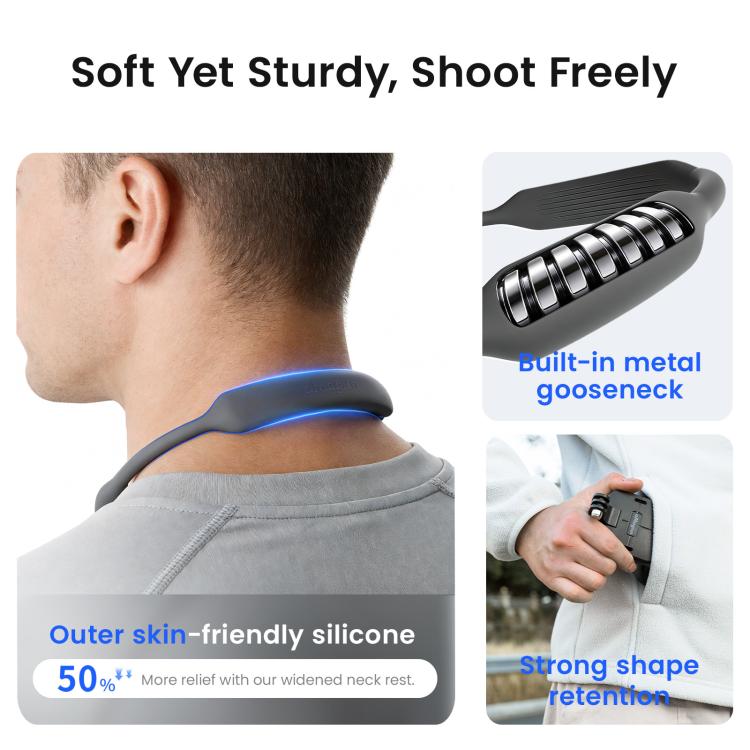 AMagisn Invisible Magnetic Neck Mount For First-Person View Vlogging Compatible With GoPro/Insta360/Smartphones