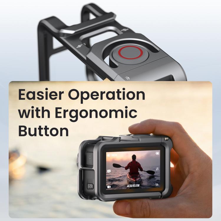 For DJI OSMO Action 5 Pro /4/3 aMagisn Metal Camera Cage2.0 Quick Release Protective Frame with Silicone Lens Cap, Action 5 Pro /4/3 Metal Cage
