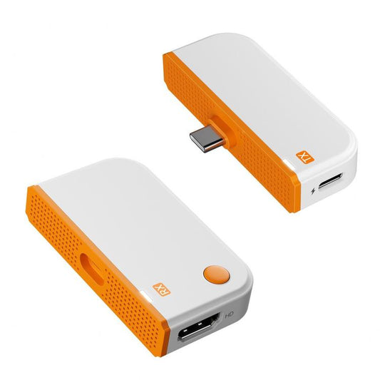 2 In 1 Type-C Portable Wireless Screen Mirroring Device HDMI Computer Wireless Peer-To-Peer Screen Mirroring Device, White Orange