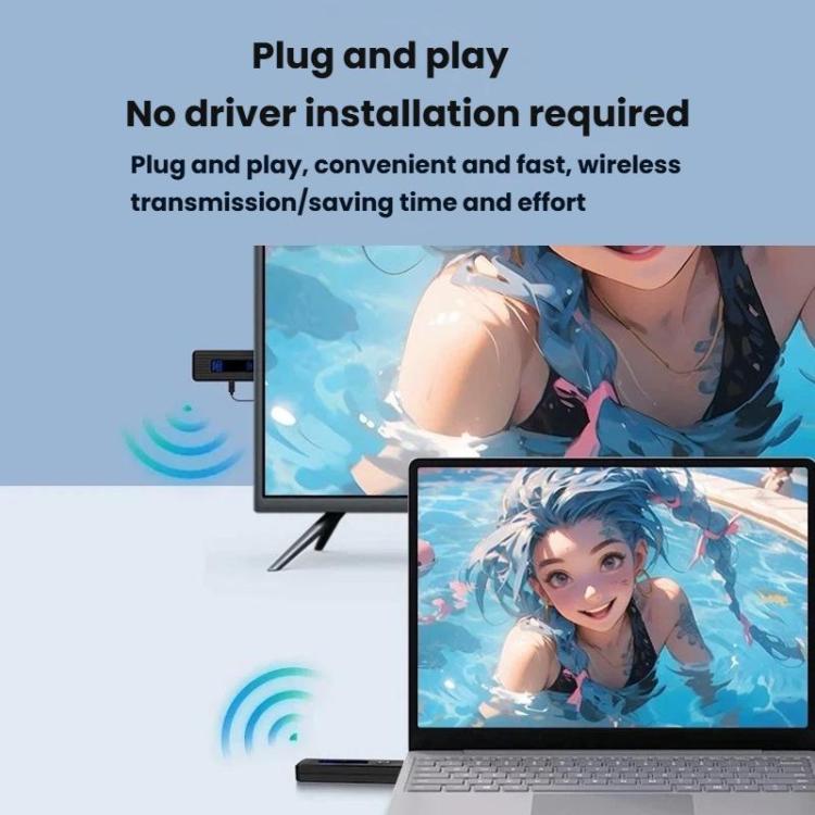 2 In 1 Wireless HDMI Transmitter 60m Mirroring Device Laptops PC 1080P 60Hz Wireless Extender