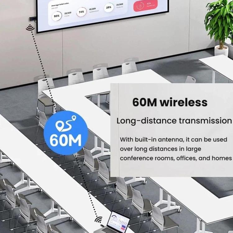 2 In 1 Wireless HDMI Transmitter 60m Mirroring Device Laptops PC 1080P 60Hz Wireless Extender