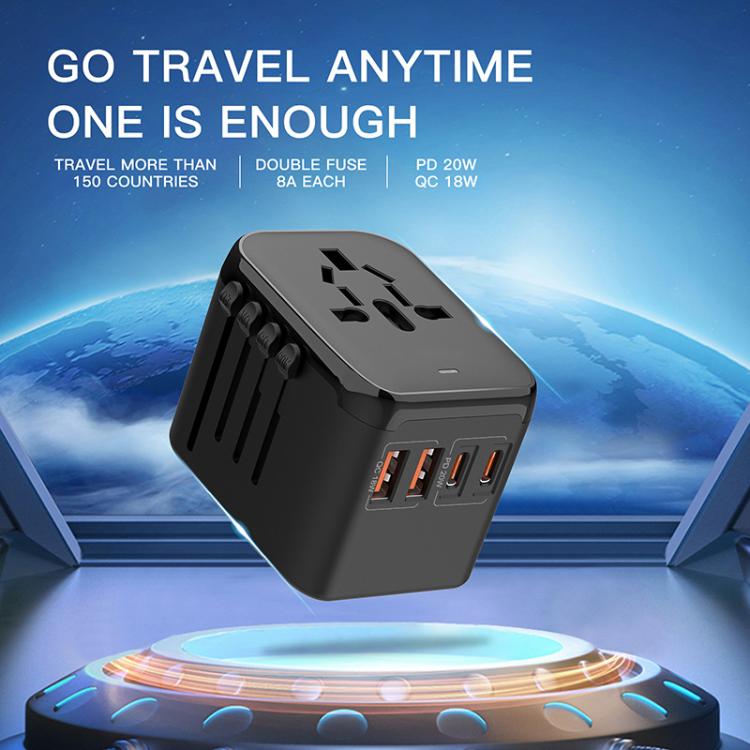 PD20W Multi-Function Travel Charger GaN 2 USB + 2 Type-C Universal Fast Charging, 212PQ