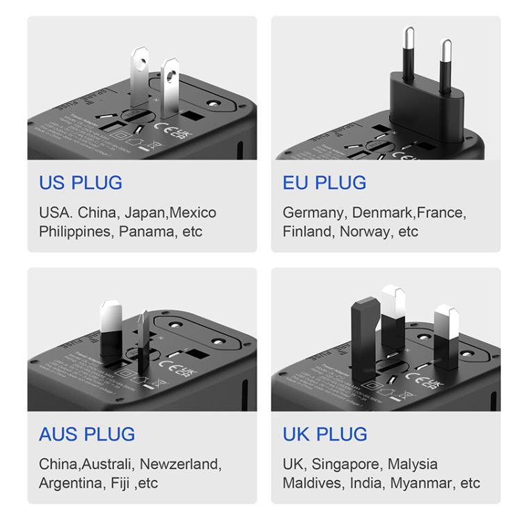 PD20W Multi-Function Travel Charger GaN 2 USB + 2 Type-C Universal Fast Charging, 212PQ