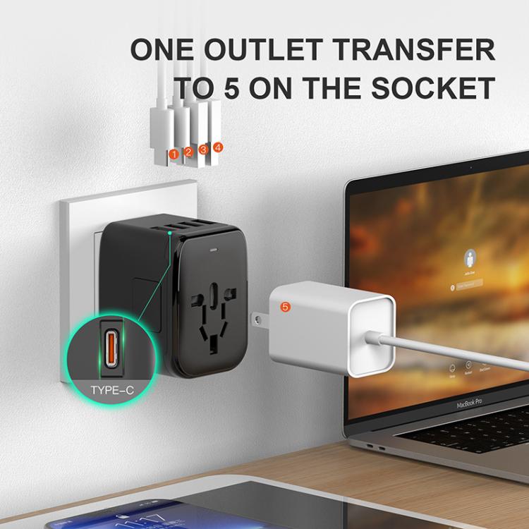 PD20W Multi-Function Travel Charger GaN 2 USB + 2 Type-C Universal Fast Charging, 212PQ