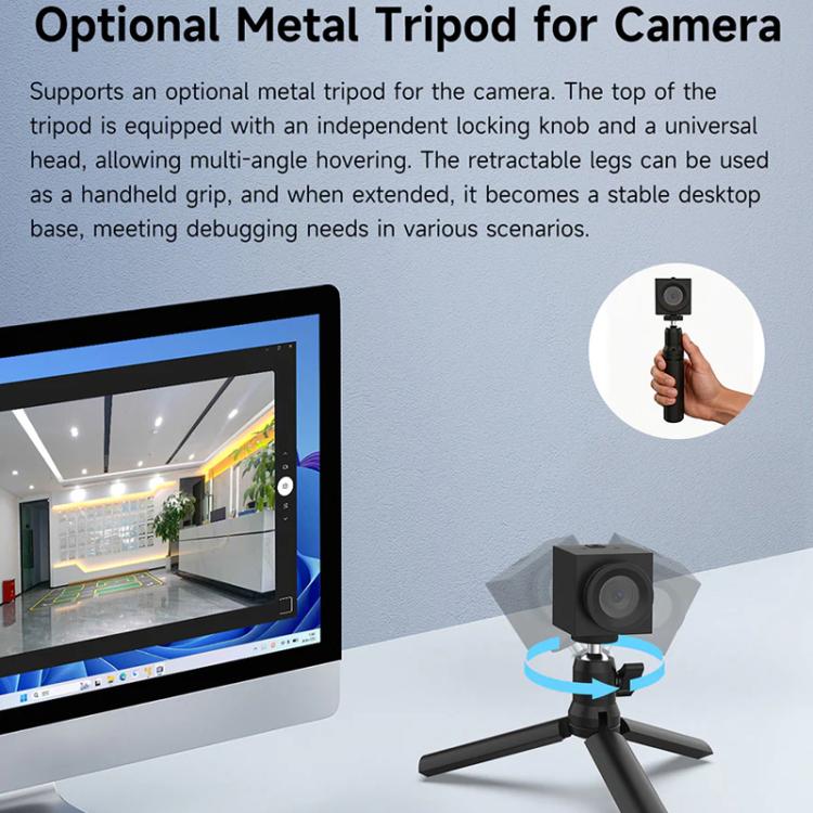 YAHBOOM Industrial USB AI Vision Camera 5MP Distortion-Free Lens, Above 2K Resolution For Raspberry Pi/Jetson/RDK/PC, 5MP No Tripod, 5MP With Metal Tripod