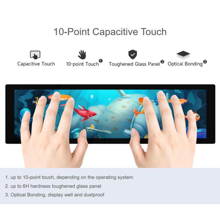 8.8 Inch DSI Capacitive Touch Display, IPS Panel, 10-Point Touch, Supports Backlight Adjustment Via Software, Waveshare 33641