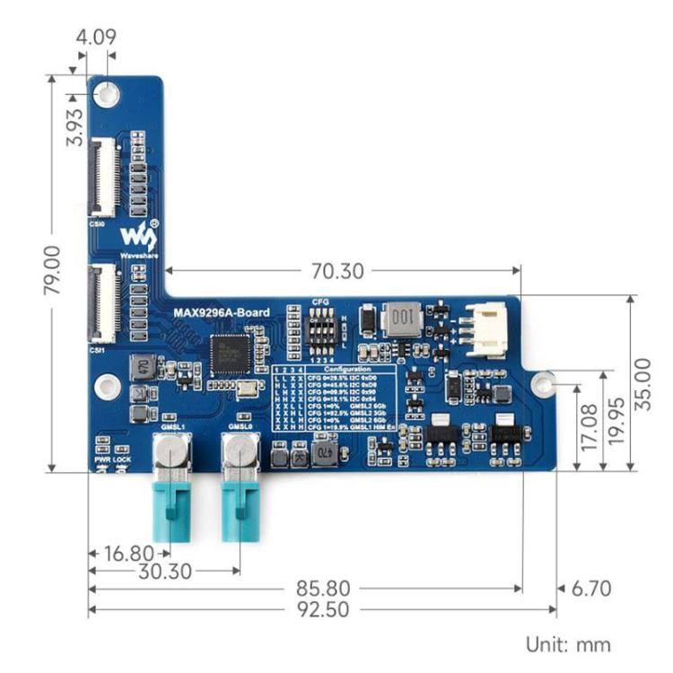 2-Ch GMSL Camera Adapter Board Equipped With MAX9296A Deserializer High-Speed And Low-Latency Serial Transmission, Waveshare 33623