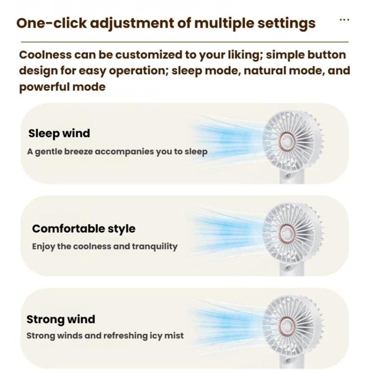 SL620 Mist-Enhanced Hydrating Fan Office Desk Quiet High-Power Charging Mini Handheld Fan