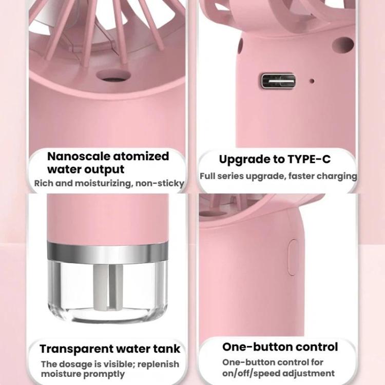 SL610 Handheld Mist Fan Quiet Mini Portable High-Power Rechargeable Desktop Fan