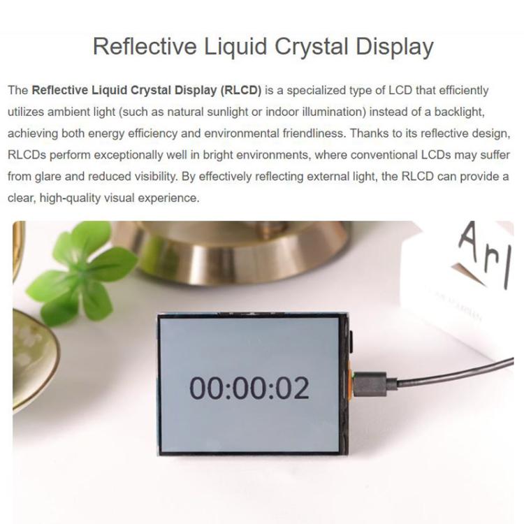 ESP32-S3 4.2 Inch RLCD Full Reflective Display Development Board Supports Wi-Fi & BLE Dual-Mode Communication Without Battery, 33507