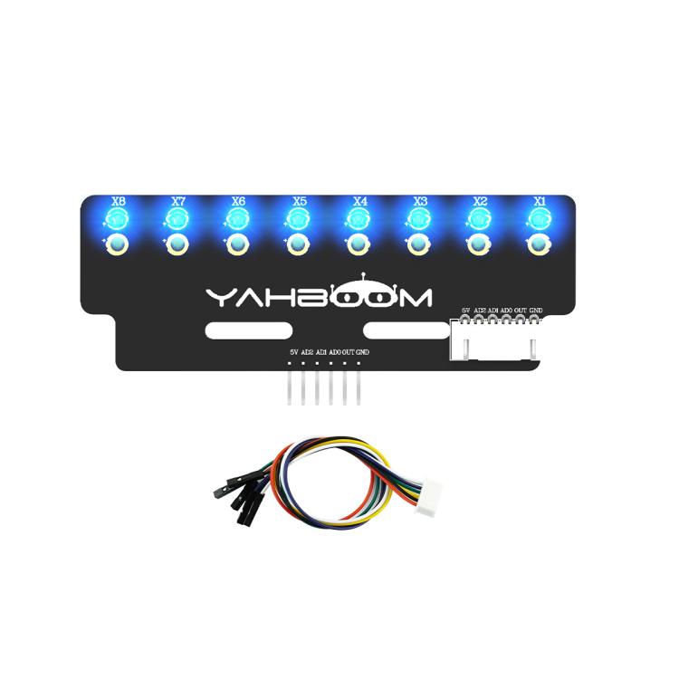 YAHBOOM 8-Channel Grayscale Line Tracking Sensor Module For Smart Car Robots