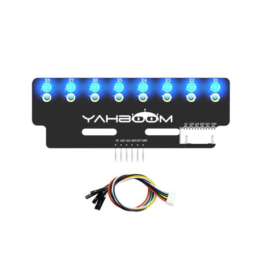 YAHBOOM 8-Channel Grayscale Line Tracking Sensor Module For Smart Car Robots