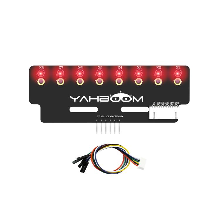 YAHBOOM 8-Channel Grayscale Line Tracking Sensor Module For Smart Car Robots