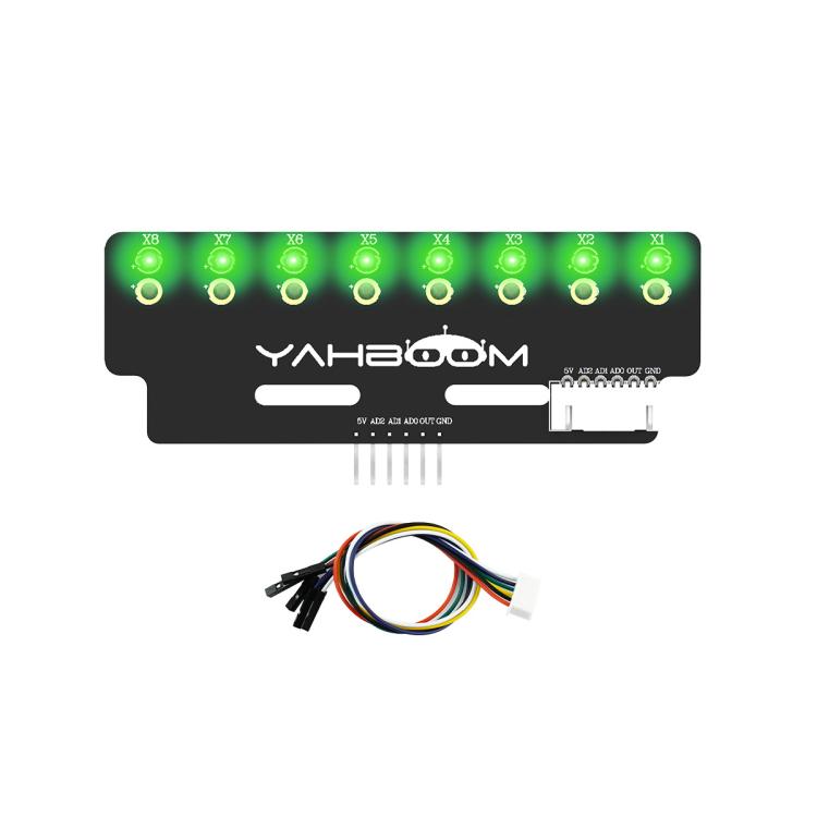 YAHBOOM 8-Channel Grayscale Line Tracking Sensor Module For Smart Car Robots
