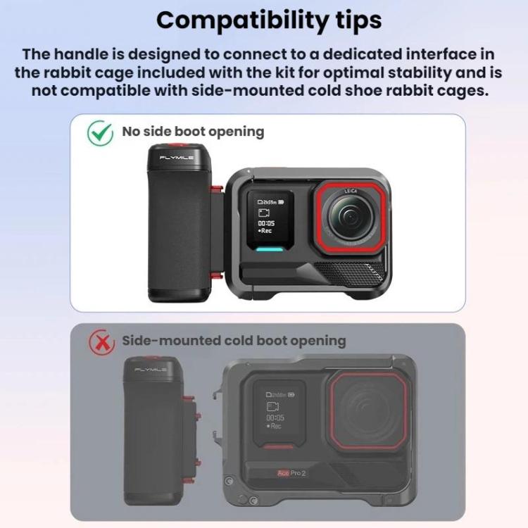 For DJI Osmo Action 5 Pro / 6 Flymile Bluetooth Street Photography Handle Magnetic Quick-Release Base