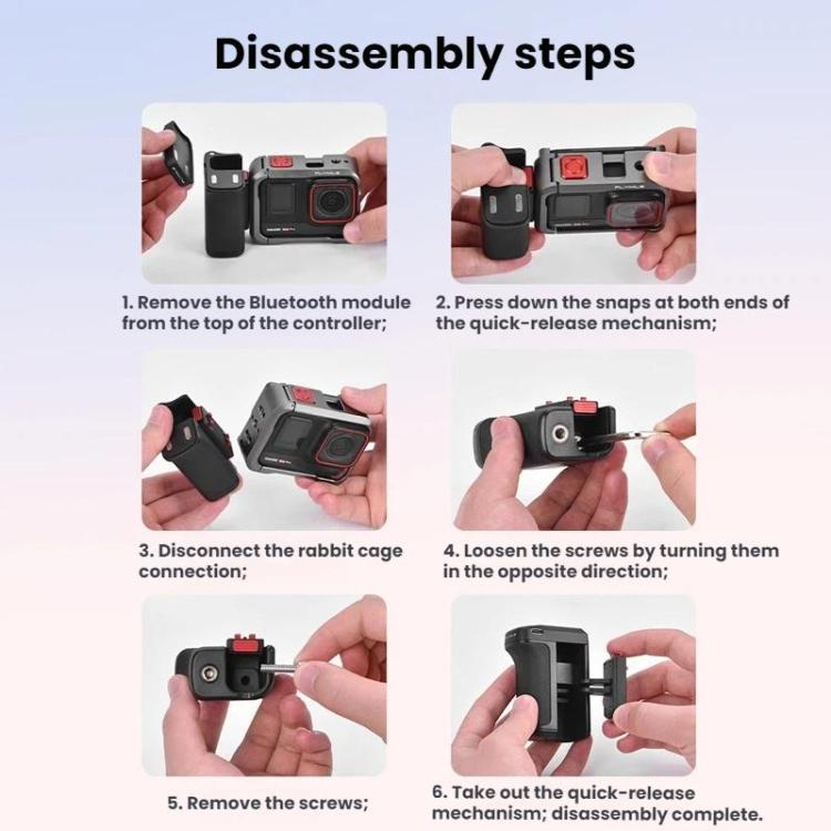 For DJI Osmo Action 5 Pro / 6 Flymile Bluetooth Street Photography Handle Magnetic Quick-Release Base