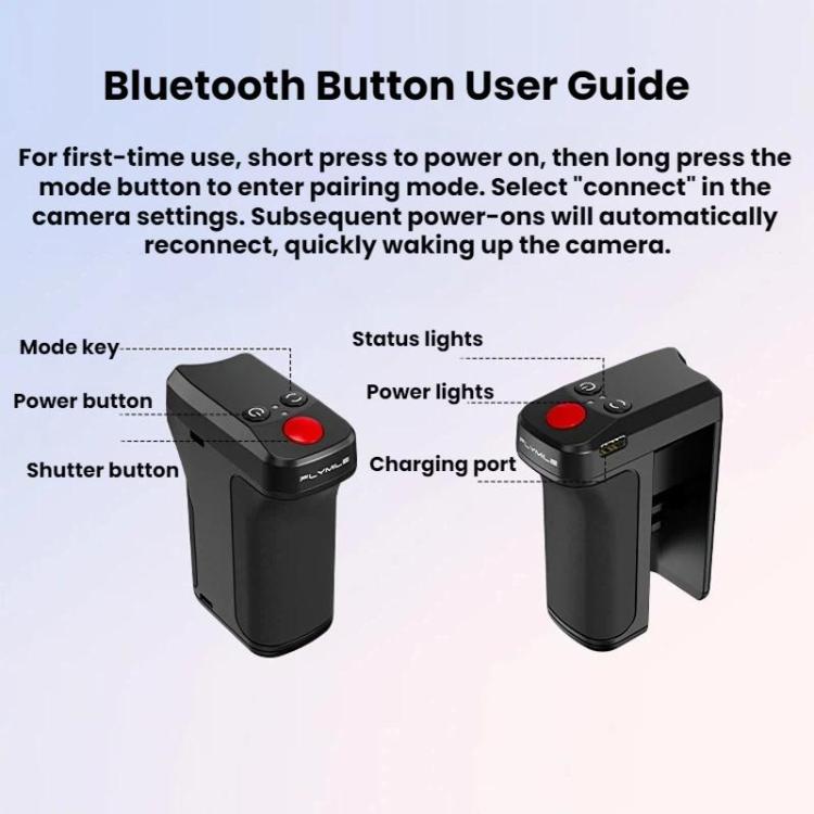For DJI Osmo Action 5 Pro / 6 Flymile Bluetooth Street Photography Handle Magnetic Quick-Release Base