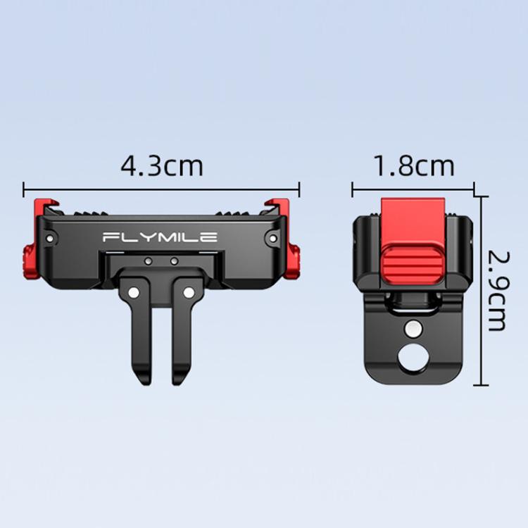 For DJI Osmo 360 / Action 3 / 4 / 5 Pro Flymile Magnetic Quick-Release Adapter Base, Aluminum Alloy