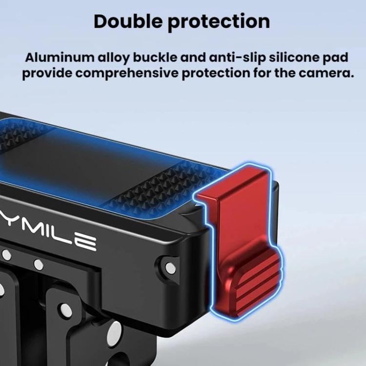 For DJI Osmo 360 / Action 3 / 4 / 5 Pro Flymile Magnetic Quick-Release Adapter Base, Aluminum Alloy