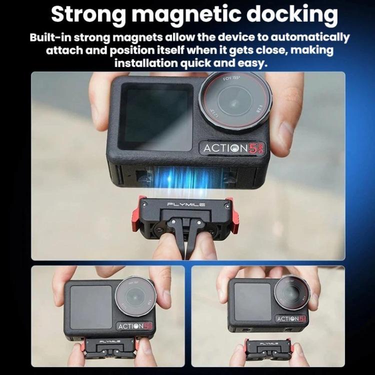 For DJI Osmo 360 / Action 3 / 4 / 5 Pro Flymile Magnetic Quick-Release Adapter Base, Plastic