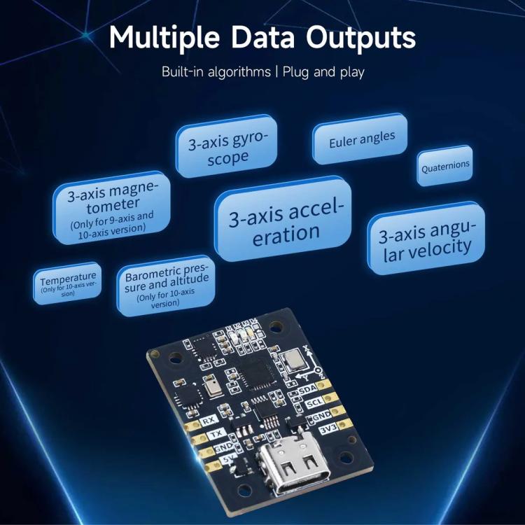 IMU Sensor Module AHRS Support ROS1 ROS2 for Jetson Raspberry Pi, YAHBOOM 6-axis, YAHBOOM 9-axis, YAHBOOM 10-axis