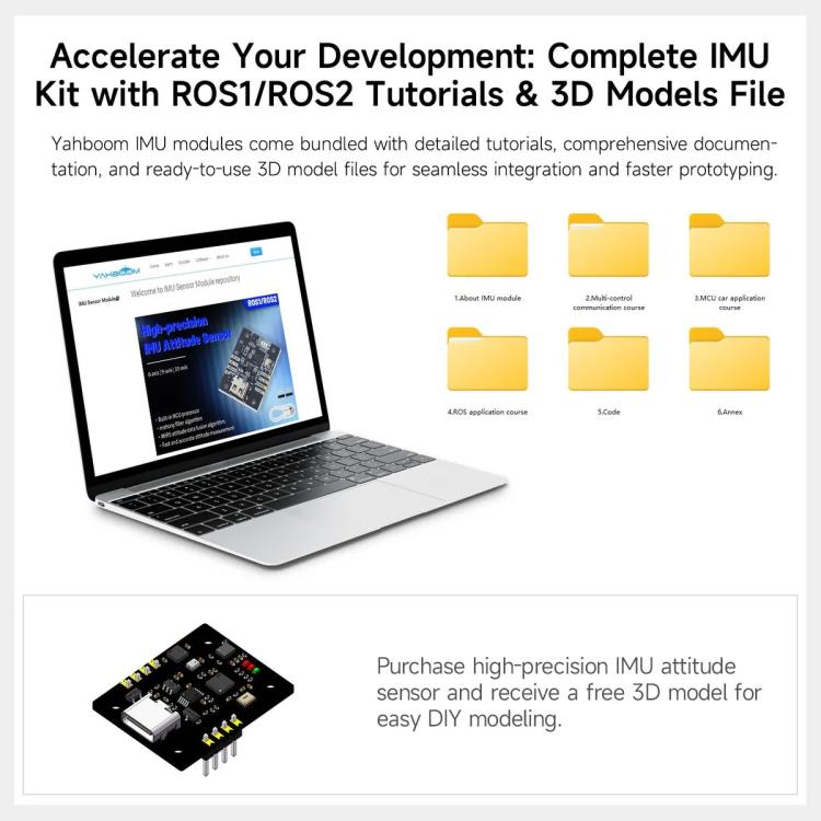 IMU Sensor Module AHRS Support ROS1 ROS2 for Jetson Raspberry Pi, YAHBOOM 6-axis, YAHBOOM 9-axis, YAHBOOM 10-axis