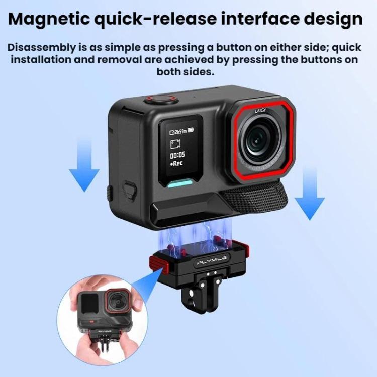 For Insta360 Ace Pro 2 / X5 Flymile Magnetic Extendable Rotating Quick-Release Base