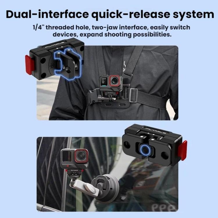 For Insta360 Ace Pro 2 / X5 Flymile Magnetic Extendable Rotating Quick-Release Base