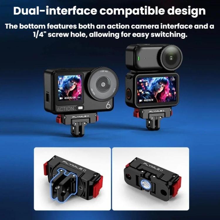 For DJI Osmo Action 6 Rotating Magnetic Quick-Release Expansion Dock