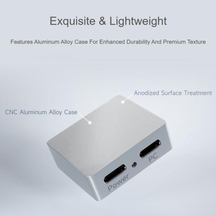 Type-C Power And Signal Splitter CNC Aluminum Alloy Case With Indicator, Waveshare 33502